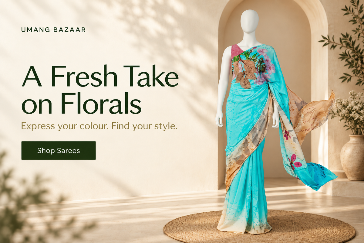 A Fresh Take on Florals - shop Umang Bazaar sarees