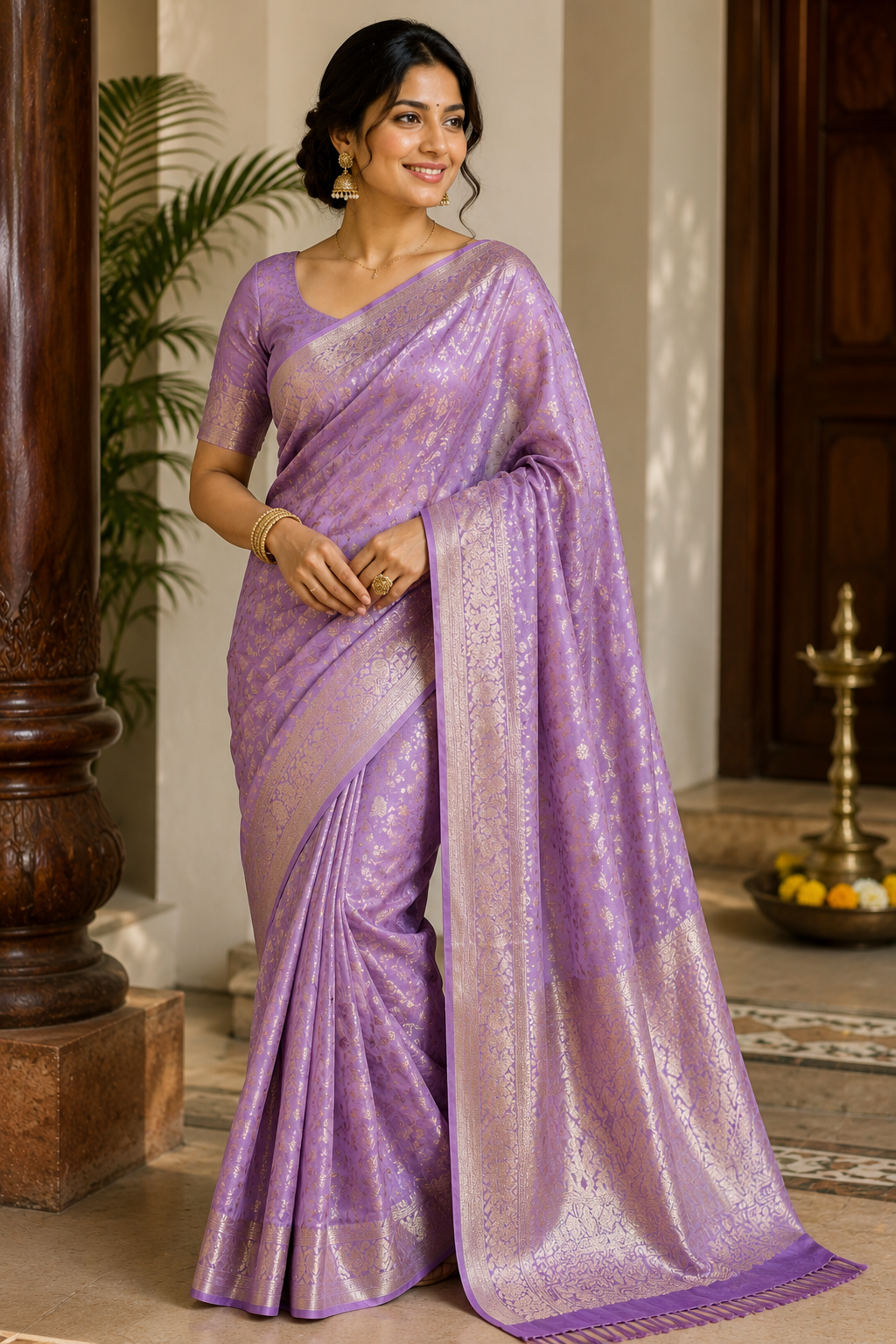 Blush Pink Heritage Saree