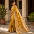 Golden Mustard Festive Saree