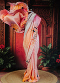 Floral Charm Shimmer Saree in Pink - Pink - view 1