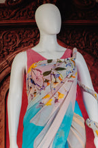 Folklora Flora Saree in Marine Blue - Marine Blue - view 2