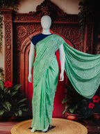 Fresh Liva Crepe Festive Elegance Saree in Mint Green - Fresh mint Green - view 1