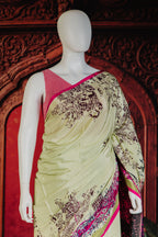 Geo Art Fog Graceful Everyday Luxe Saree in Beige - Beige - view 2