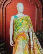 Geo Art Graceful Everyday Luxe Saree - Blue - view 2