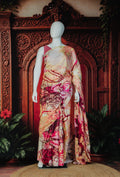 Geo Art Modern Statement Saree - Magenta - view 1