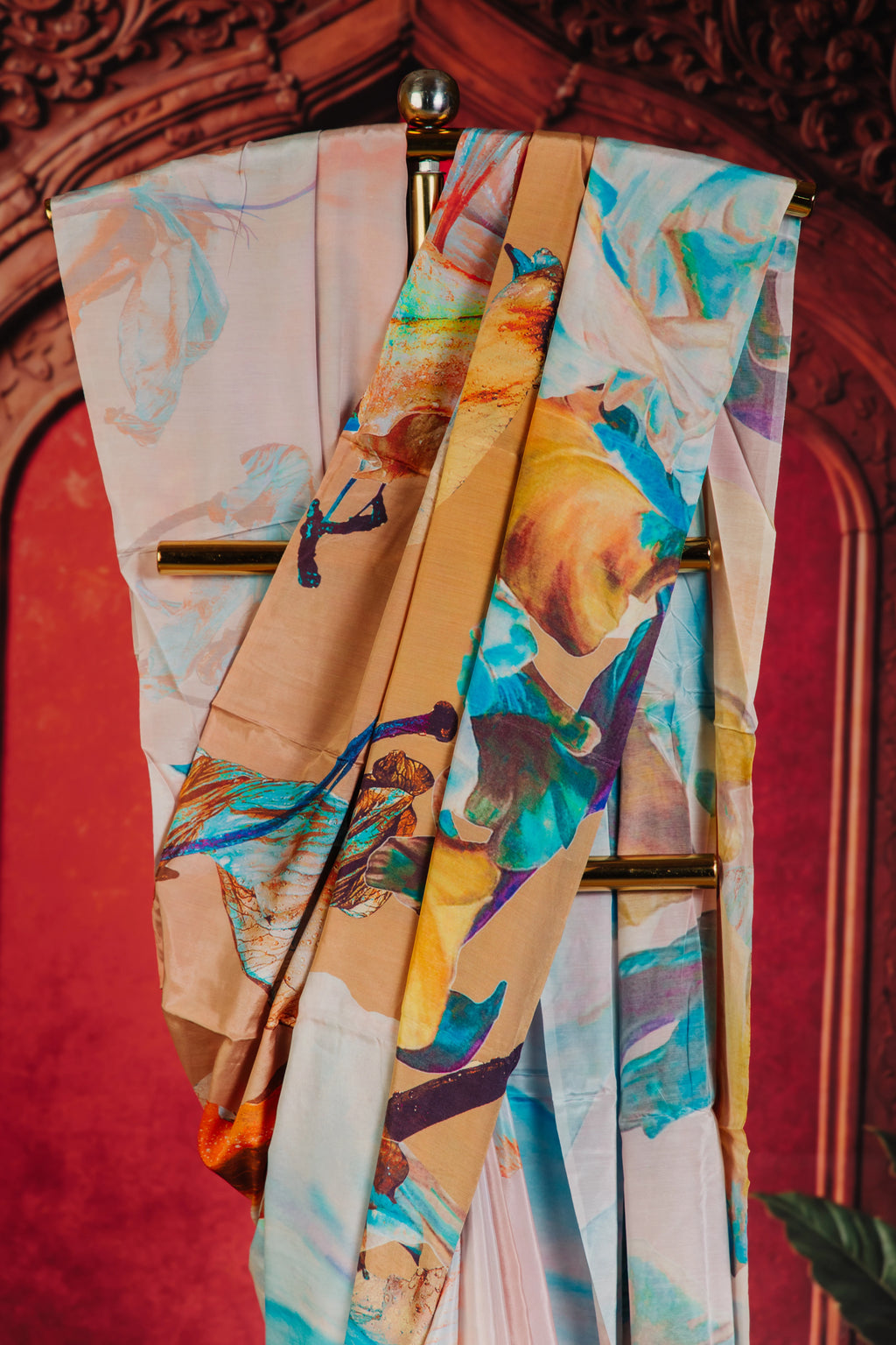 Light Box Liva Crepe Saree in Peach - Peach - view 2