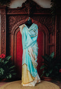 Neo Swirls Elegant Contemporary Saree in Beige - Beige - view 1