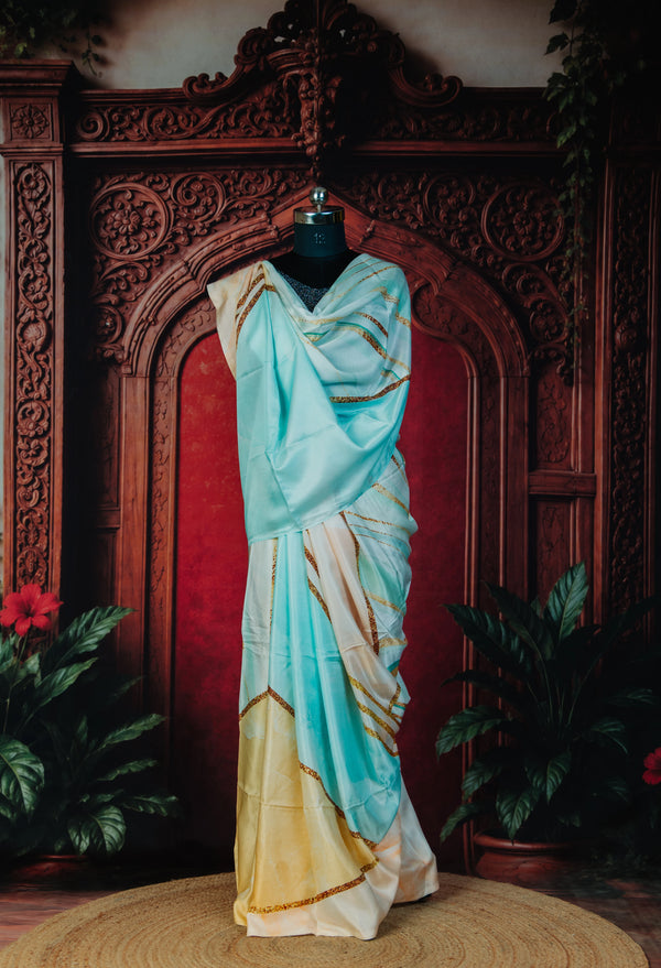 Neo Swirls Elegant Contemporary Saree in Beige