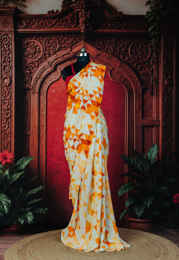 Pixel Reset Glamorous Evening Saree in Brown