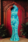 Pixel Reset Sophisticated Office Saree in Sky Blue - Sky Blue - view 1