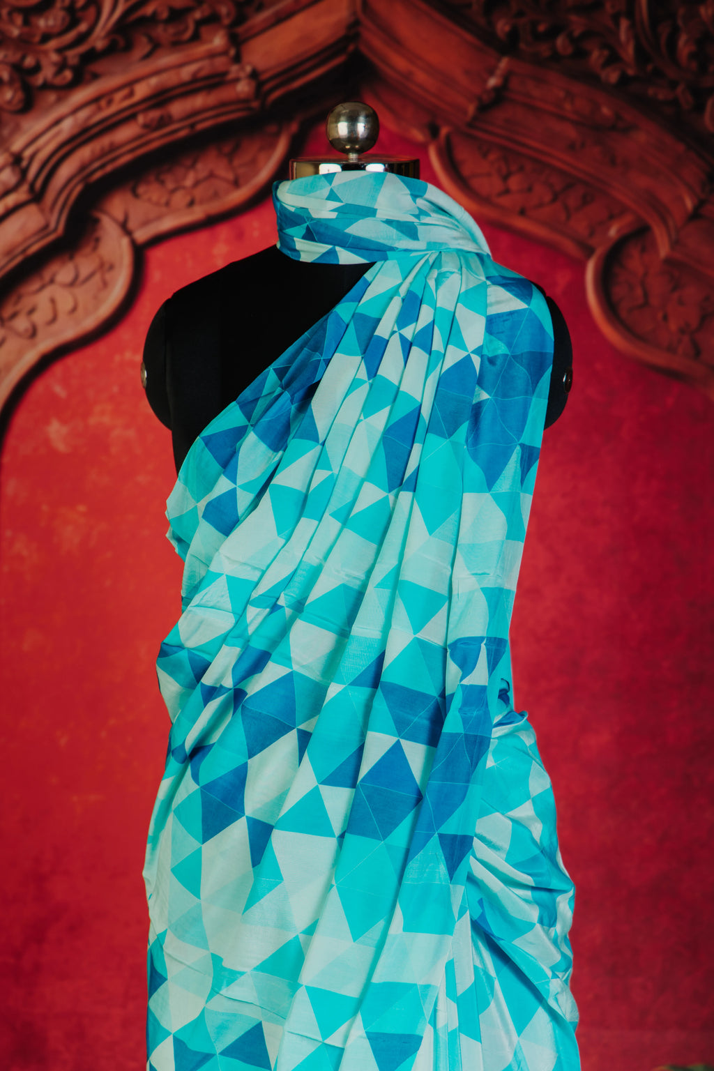 Pixel Reset Sophisticated Office Saree in Sky Blue - Sky Blue - view 2
