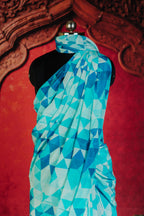 Pixel Reset Sophisticated Office Saree in Sky Blue - Sky Blue - view 2