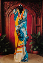 Timeless Modern Classic Saree in Mustard - Mustard - view 1